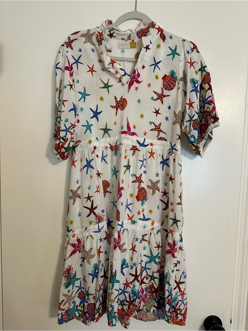 White Starfish Print Dress